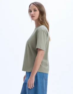 T-shirt met ronde hals van biologisch katoen - grijs