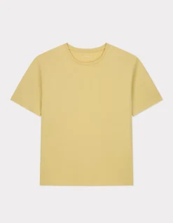 T-shirt met ronde hals van biologisch katoen - geel