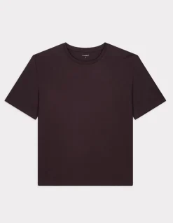 T-shirt met ronde hals van biologisch katoen - bruin