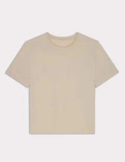T-shirt met ronde hals van biologisch katoen - zeeblauw