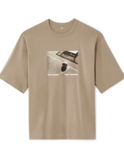 T-shirt oversize ronde hals 100% katoen - taupe