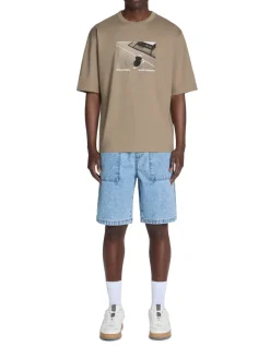 T-shirt oversize ronde hals 100% katoen - taupe