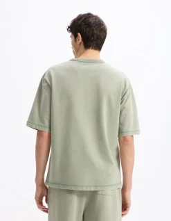 T-shirt oversize ronde hals 100% katoen - kaki