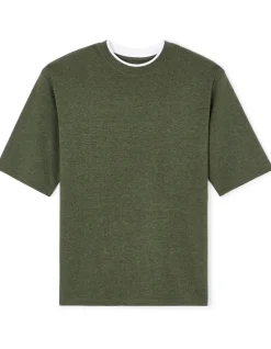 T-shirt oversize ronde hals gemengde katoen - kaki