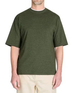 T-shirt oversize ronde hals gemengde katoen - kaki