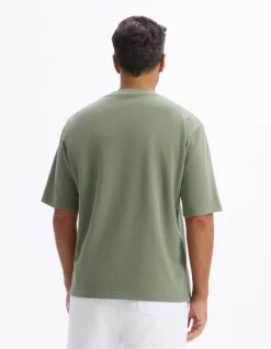 T-shirt oversize ronde hals gemengde katoen - groen