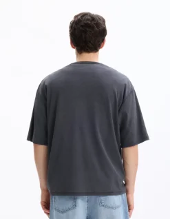 T-shirt oversize ronde hals - zwart