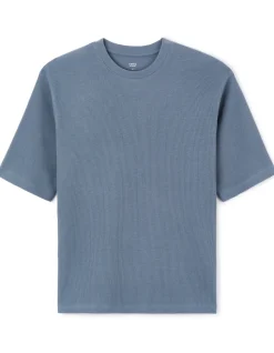 T-shirt oversize ronde hals 100% katoen - blauw