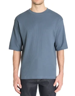 T-shirt oversize ronde hals 100% katoen - blauw