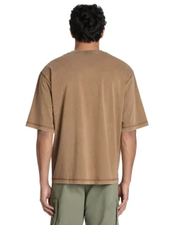 T-shirt oversize ronde hals 100% katoen - taupe