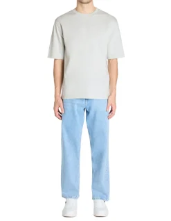 T-shirt oversize ronde hals gemengd katoen - blauw