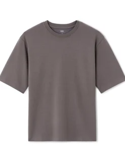 T-shirt oversize ronde hals gemengd katoen - grijs