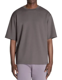 T-shirt oversize ronde hals gemengd katoen - grijs
