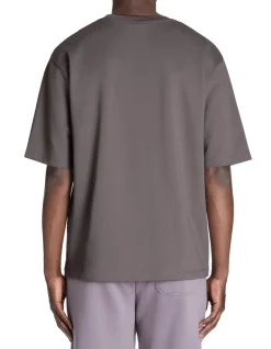 T-shirt oversize ronde hals gemengd katoen - grijs