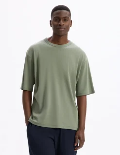 T-shirt oversized ronde hals - kaki