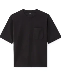 T-shirt oversized ronde hals gemengde katoen - zwart