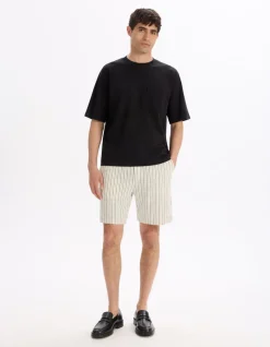 T-shirt oversized ronde hals gemengde katoen - zwart