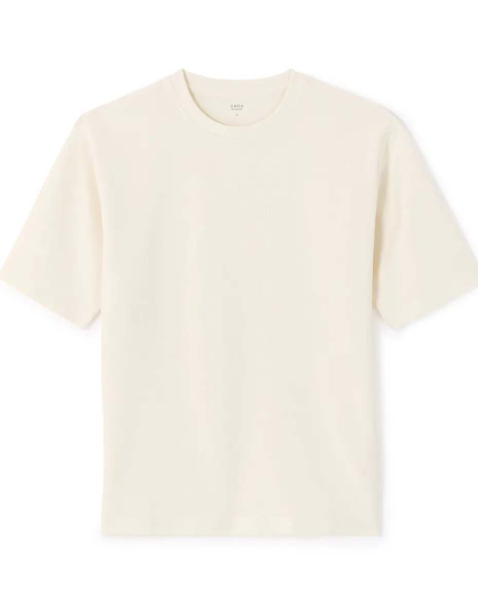 T-shirt oversized ronde hals - beige
