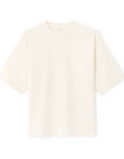T-shirt oversized ronde hals gemengde katoen - beige