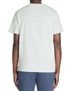 T-shirt recht col rond 100% katoen - bleu vert