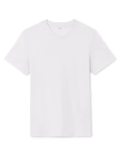 T-shirt recht col rond 100% katoen + lang - blanc