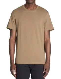 T-shirt recht col rond 100% koton - taupe