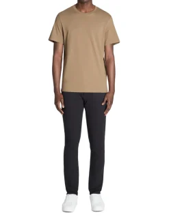 T-shirt recht col rond 100% koton - taupe