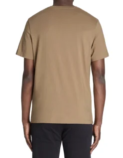 T-shirt recht col rond 100% koton - taupe