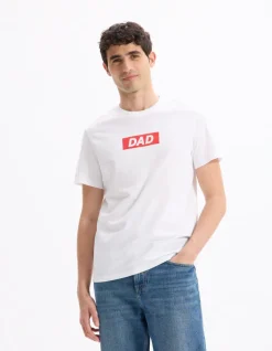T-shirt rechte ronde hals 100% katoen - wit