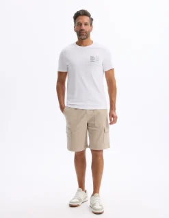 T-shirt rechte ronde hals 100% katoen - wit