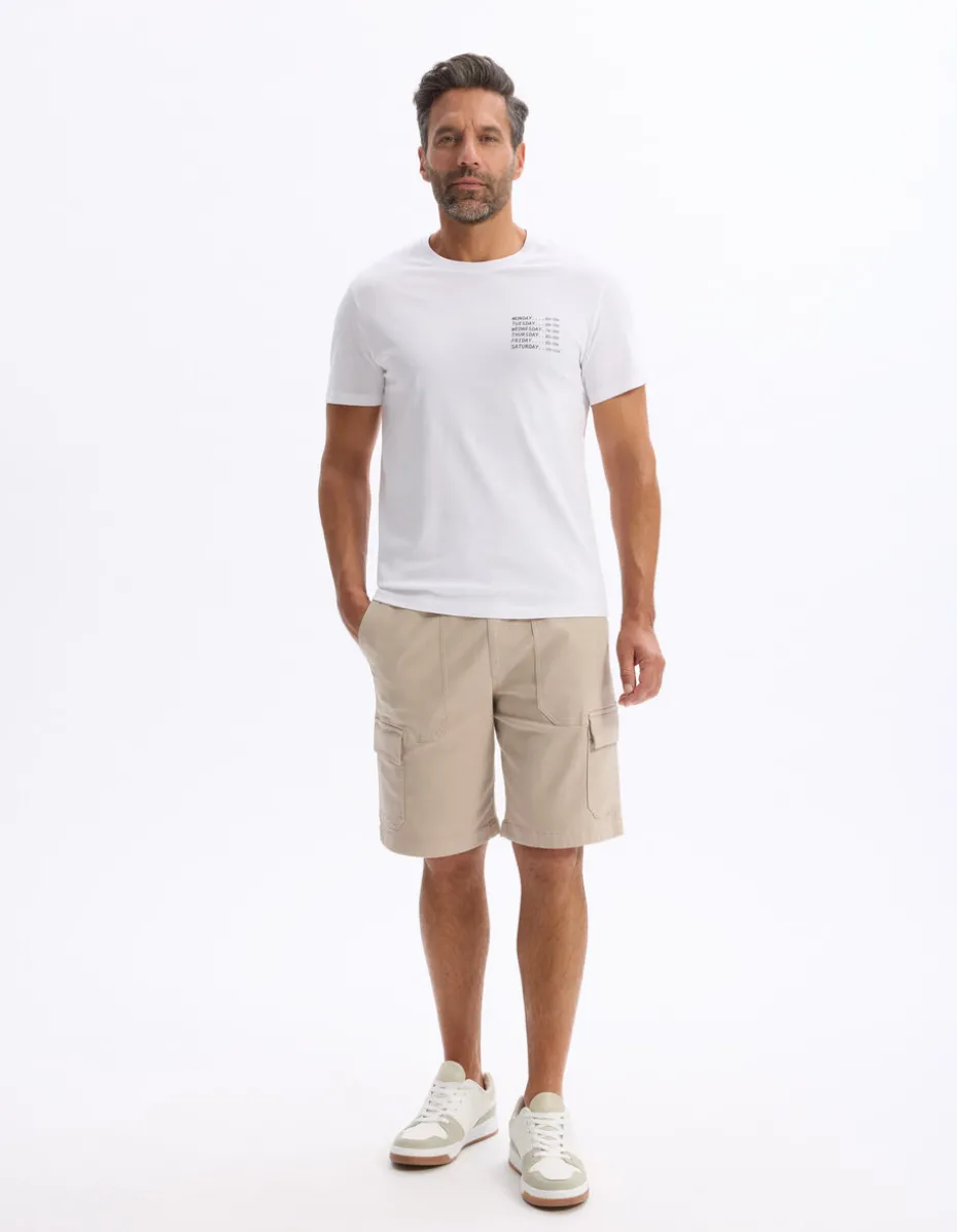 T-shirt rechte ronde hals 100% katoen - wit