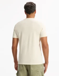 T-shirt rechte ronde hals 100% katoen - beige