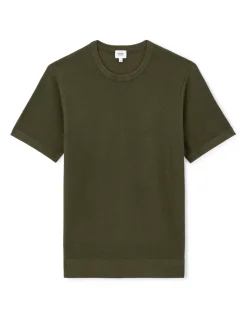 T-shirt rechte ronde hals 100% katoen - kaki