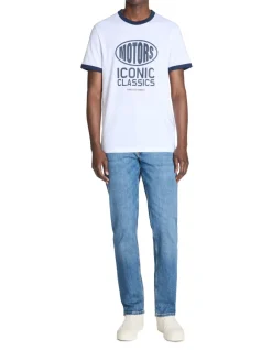 T-shirt rechte ronde hals 100% katoen - wit