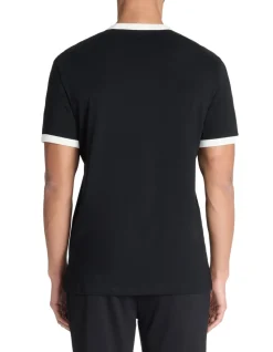 T-shirt rechte ronde hals 100% katoen - zwart