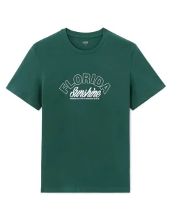 T-shirt rechte ronde hals 100% katoen - groen