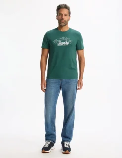 T-shirt rechte ronde hals 100% katoen - groen