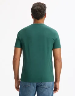 T-shirt rechte ronde hals 100% katoen - groen