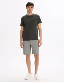 T-shirt rechte ronde hals - antraciet