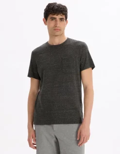 T-shirt rechte ronde hals - antraciet