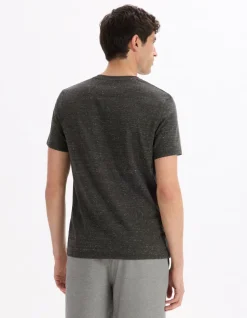 T-shirt rechte ronde hals - antraciet