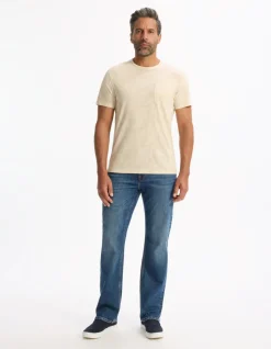 T-shirt rechte ronde hals 100% katoen - beige