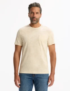 T-shirt rechte ronde hals 100% katoen - beige