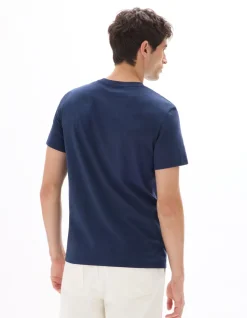 T-shirt rechte ronde hals 100% katoen - marine