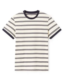 T-shirt rechte ronde hals 100% katoen - marine
