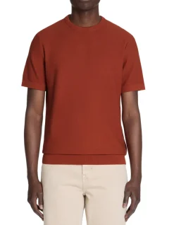 T-shirt rechte ronde hals 100% katoen - bruin
