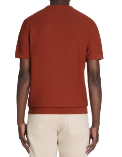 T-shirt rechte ronde hals 100% katoen - bruin