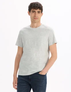 T-shirt rechte ronde hals - grijs