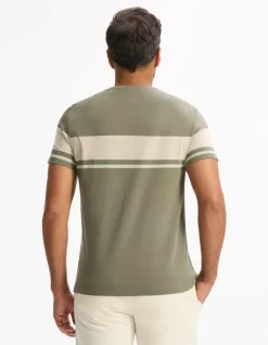 T-shirt rechte ronde hals 100% katoen - kaki