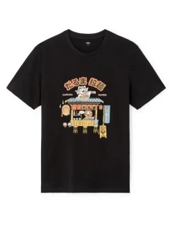 T-shirt rechte ronde hals 100% katoen - zwart